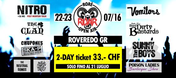 roar2016 biglietteria banner 2day
